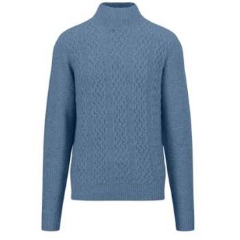 L Size Cloud Blue High-Neck Sweater – Fynch Hatton