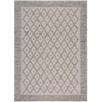 FLAIR RUGS Teppich mit Diamantbordüre, Minerals, grau, 3 mm hoch