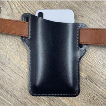 Pochette de ceinture en cuir PU pour homme