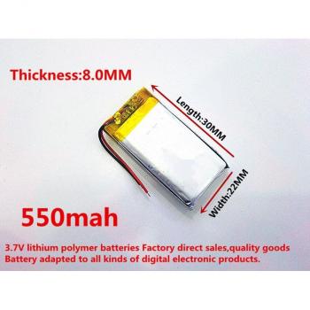550mAh Bluetooth Audio Polymer Lithium Ion Battery 802230