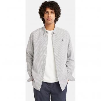 Timberland Men’s Dark Sapphire Seersucker Shirt, Long Sleeve, M