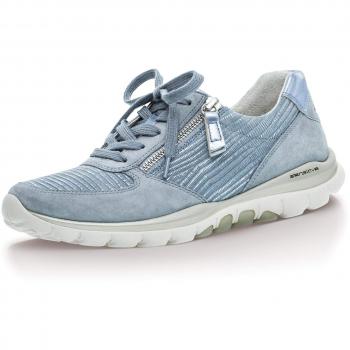 Gabor Damen Roll‑Soft 26.968-83 – hellblauer Veloursleder‑Schnürschuh, Lederfutter, EU 41