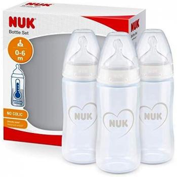 NUK First Choice+ Baby Bottles Set | 0-6 Months | Anti Colic Vent