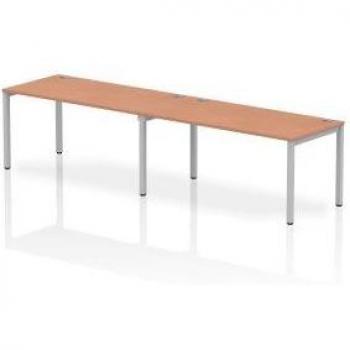 Impulse Bench Bench Single Row 2 Person 1600 Silver Frame Office Bench Desk Beec