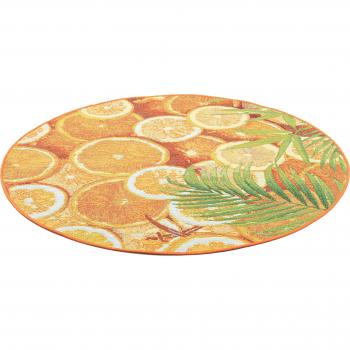 Rantum Beach 001 – Sansibar Teppich, Rund, 5 mm, Flachgewebe, Modernes Design für den Sommer, Indoor/Outdoor