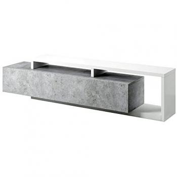 Beton-Optik Lowboard BEXLEY-83 mit Regal, 219x52x45 cm