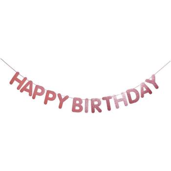 Glitter Girlande Happy Birthday Rosa FSC MIX