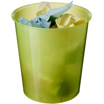 Archivo 2000 papelera de plástico con aro sujetabolsas capacidad 16 litros kiwi traslúcido