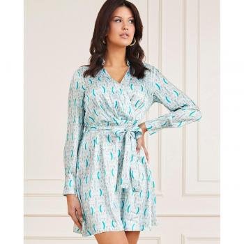 Vestido Estampado All Over con Lazo Corto 3YGK899859Z Marciano by Guess