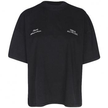 Pegador Oversized T‑Shirt mit Label‑Print “LENA” – Schwarz – Damen – Größe L