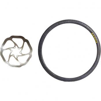 Bike Tire and Brake Set: 160mm Rotor, 7-Speed Freewheel (14-28T)
