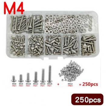 Bouteau M4 DurAlloy – Kit Vis Hexa & Écrous Acier 1 7380