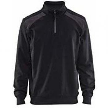 Sweat demi-zip Blaklader 33531158 Noir/gris foncé S