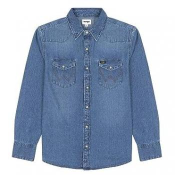 WRANGLER 27 MW Jeanshemd – Herren, 4XL, N-Gr, Blau (Mid Stone Icon)