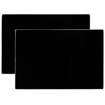 Set of 6 Black Glass Placemats