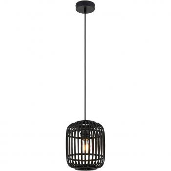 Colgante Lindby Canyana en Rattan Negro Ø 22 cm