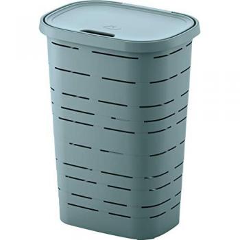 Coffre à linge plastique 55L bleu ciel