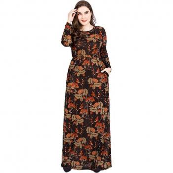 Vestido Largo 6XL Estampado Retro y Floreado