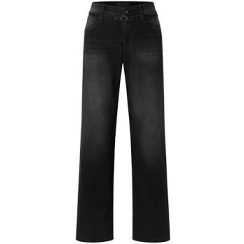 ANGELS Damen Relax Fit 5-Pocket-Jeans LIZ BELT grau mit Gürtel Gr. 38, Länge 30
