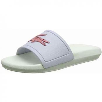 Lacoste Chanclas Croco Slide 119, Mujer, Blanco/Rosa Claro, 42 EU