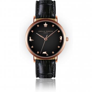 Reloj de piel para mujer Amelia Parker Charm Dorado 36 mm