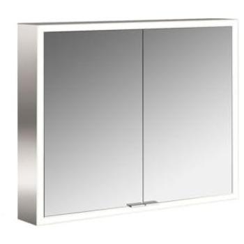 Emco Prime Facelift Lichtspiegelschrank – 800 mm, 2 Türen, verspiegelte Seitenwände, Aufputzmodell, 9497