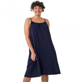 Blue Roman Curve Strappy Cotton Pocket Dress – UK Size 20