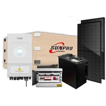 KIT Fotovoltaico Monofase Completo 6KW con 15 Moduli da 410W Batteria di Accumulo da 10KWh Inverter Ibrido da 6kW Quadro AC/DC Monofase 6kW
