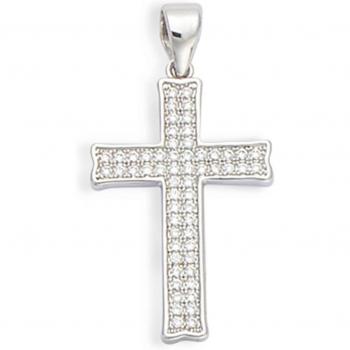 Lily’s Treasures Silver Cross – 30 x15 mm White (Rhode)