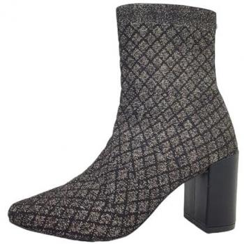 Stiefel „La Strada“ – geblümtes Muster (Bronze) mit quadratischem Design