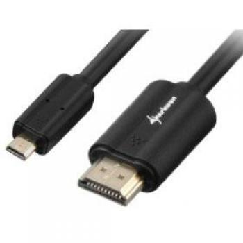 Schwarzes HDMI zu Micro-HDMI Kabel von Sharkoon, 1.5 m Länge