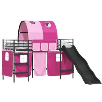 Mezzanine Noir & Rose – 75 x 190 cm avec rideaux inclus