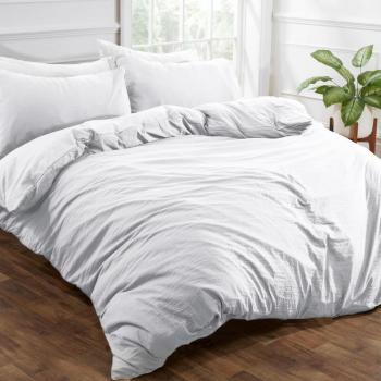 Brentfords Washed Linen Look Duvet Cover Set with Pillowcases