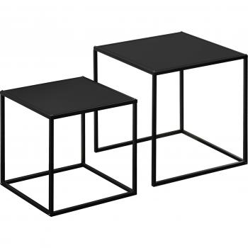 HOMCOM 2er Beistelltisch-Set modernes Design Schwarz 120x59x45cm