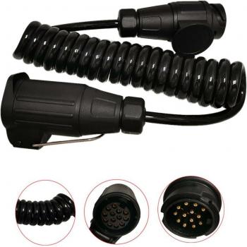 300cm Waterproof 13 Pin Trailer Plug and Socket with Spring Cable