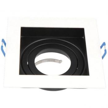 Spot LED OLTIBO Aluminium Carré Orientable Noir/Blanc