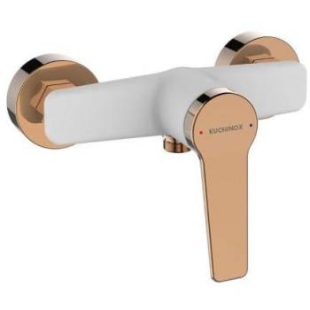 Robinet Douche Avec Mitigeur À Levier Simple Mural Blanc/or Rose