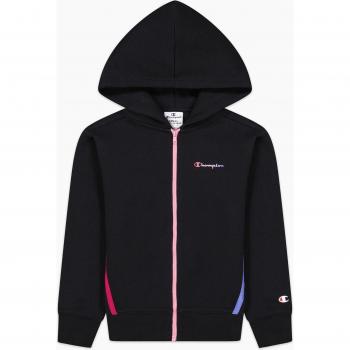 Felpa bambina con dettagli colorati e interno felpato, modello sportivo con zip nera