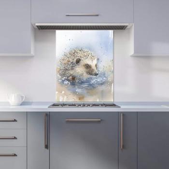 Brown Hedgehog Kitchen Splashback – Watercolour, 600×750mm (Warren Reed)