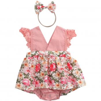Conjunto de pelele y diadema para niña 0-24 meses