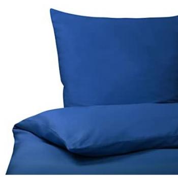 Literie complète Beliani : couette et oreiller bleu foncé, 135×200 cm – Style contemporain