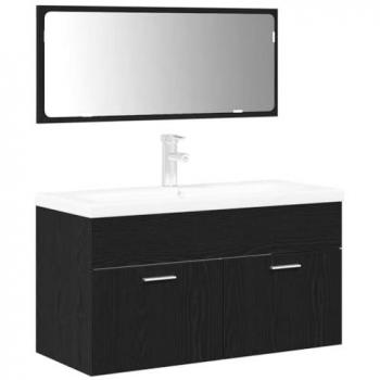 Ensemble de Meubles de Salle de Bain en Chêne Noir