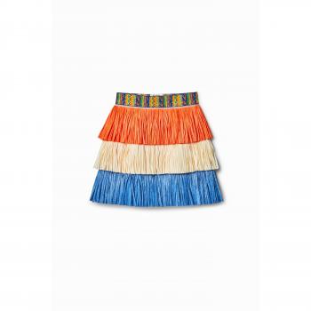 Mini Falda Desigual en Tejido, Estilo Stella Jean S