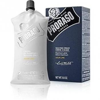 PRORASO Single Blade Shaving Cream in Tube, 275 ml, Azur Lime
