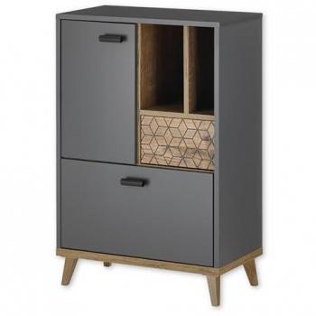 Graphitfarbener Leone Badschrank 60 x 91 x 33 cm