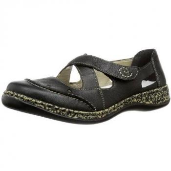 Rieker Damen 46335 Ballerinas, Schwarz, 36 EU