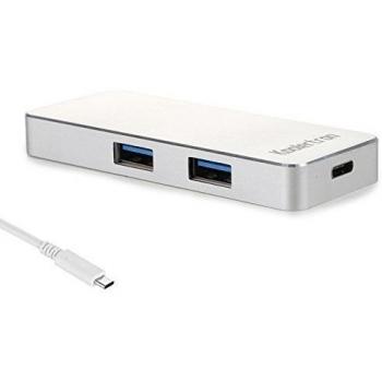 Dual‑Hub Koolertron USB‑C 3.1 con alimentación y datos
