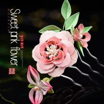 Pink Wrapped Flower Hairpin Craft Kit