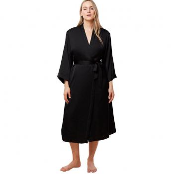 Triumph Bademantel Robes Satin Robe 01, Midilänge, Gürtel, Kimono-Morgenmantel aus Satin, leicht glänzend
