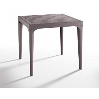 Table carrée en résine 80x80x74 cm couleur tourterelle